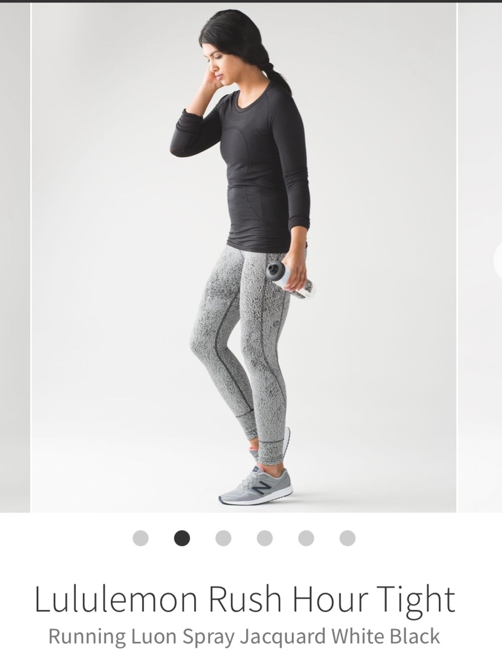 Lululemon Rush Hour Tight Running Luon Spray Jacquard White Black